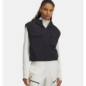 NWT Under Armour UA Unstoppable Utility Women's Sleeveless Hoodie in Black sz L